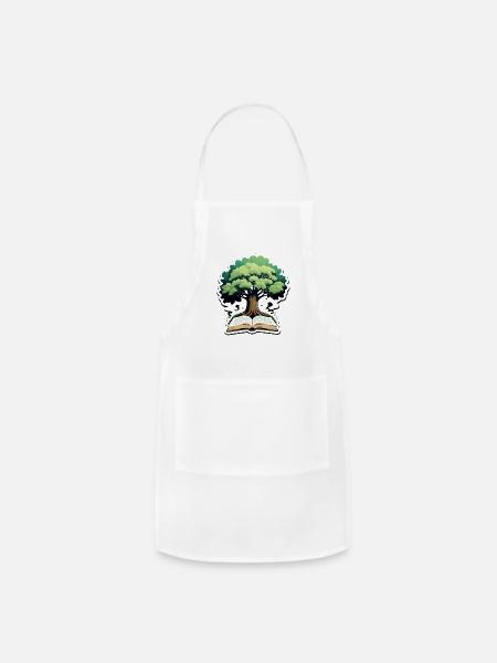 Tree of Knowledge from Book - Adjustable Apron - white