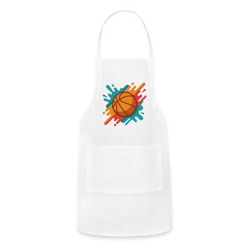 Basketball Splash Burst - Adjustable Apron - white - Front - Julia (174cm)