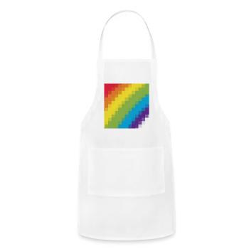 Pixel Rainbow Diagonal Gradient - Adjustable Apron - white - Front - Julia (174cm)