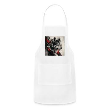 Geometric Wolf Echo - Adjustable Apron - white - Front - Julia (174cm)