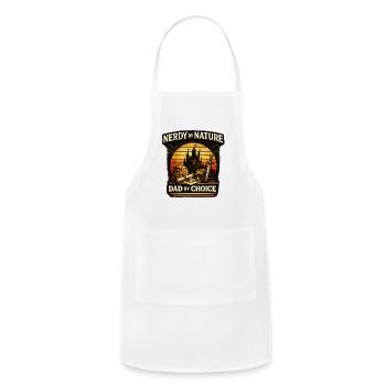 Nerdy By Nature Dad By Choice RPG Tabletop Gaming - Adjustable Apron - white - Front - Julia (174cm)