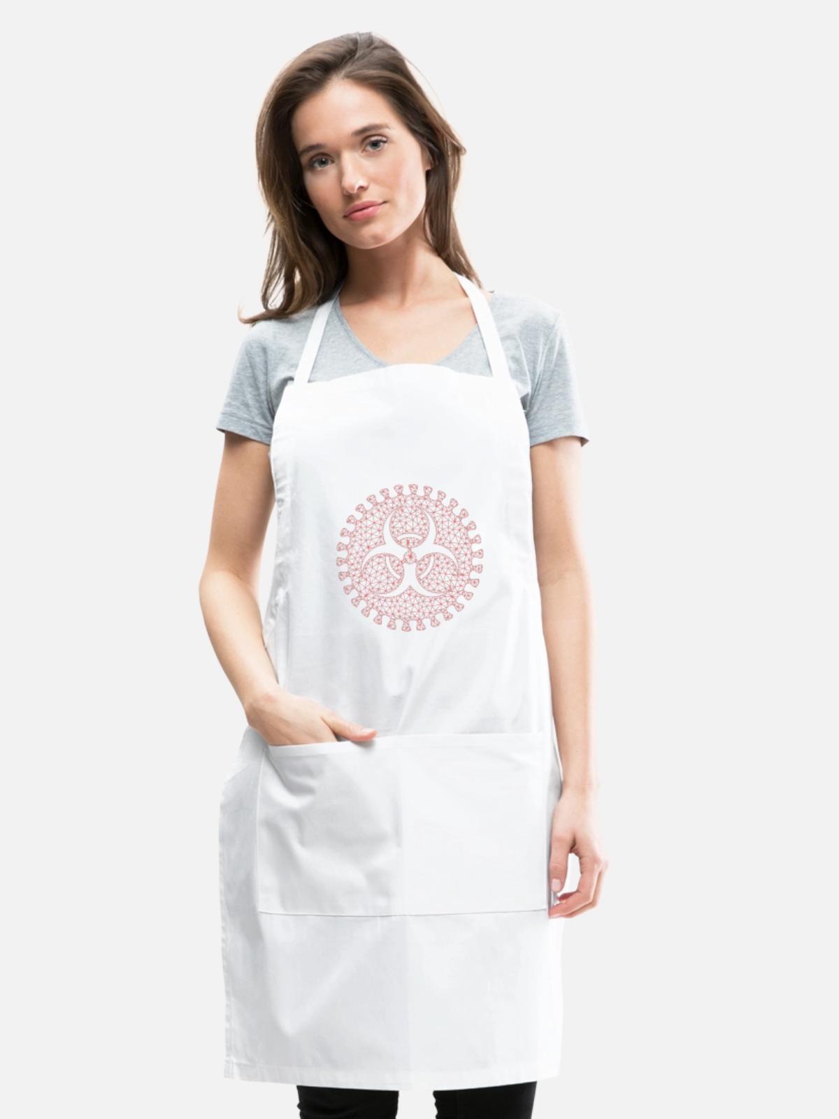 Geometric Virus Triad Emblem - Adjustable Apron - white - Front - Julia (174cm)