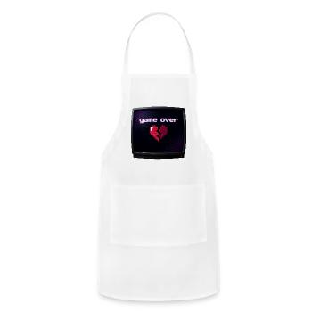 Game Over Pixel Heart Break - Adjustable Apron - white - Front - Julia (174cm)