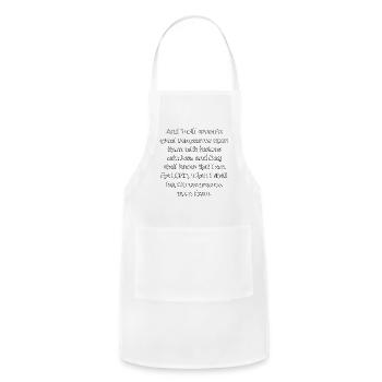 Divine Vengeance Gothic Script - Adjustable Apron - white - Front - Julia (174cm)