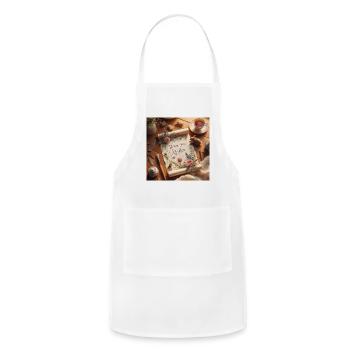 Floral Scroll Thank You Mom - Adjustable Apron - white - Front - Julia (174cm)