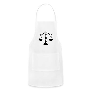Libra Balance Scales – Zodiac Sign Symbol - Adjustable Apron - white - Front - Julia (174cm)