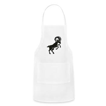 Fearless Aries Ram – Zodiac Sign Symbol - Adjustable Apron - white - Front - Julia (174cm)