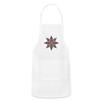 Nordic Folk Christmas Star Design - Adjustable Apron - white - Front - Julia (174cm)