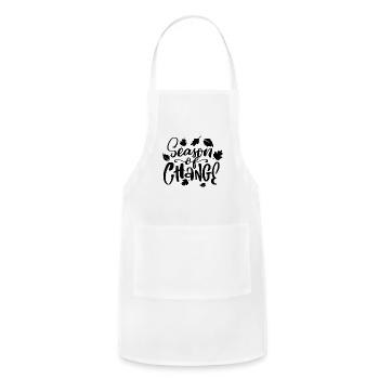 Season of Change Autumn Leaves Typography - Adjustable Apron - white - Front - Julia (174cm)