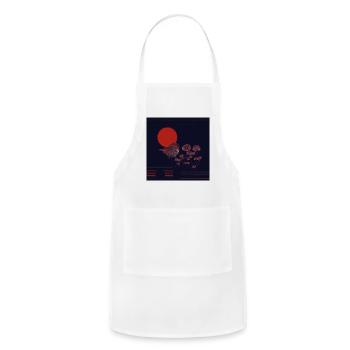 Crimson Sun Sparrow Amid Night Blooms - Adjustable Apron - white - Front - Julia (174cm)