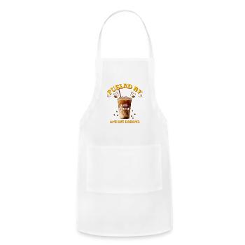 Fueled By Iced Coffee And Big Dreams Quote - Adjustable Apron - white - Front - Julia (174cm)