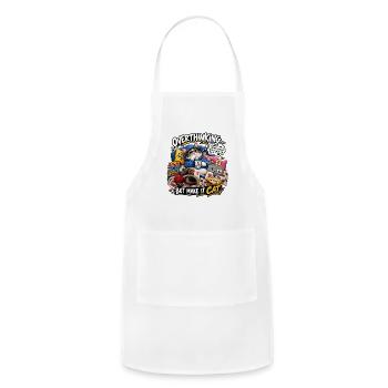 Overthinking Cat Cozy Chaos - Adjustable Apron - white - Front - Julia (174cm)