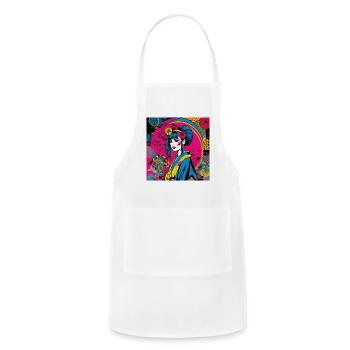 Neon Geisha Pop Bloom - Adjustable Apron - white - Front - Julia (174cm)