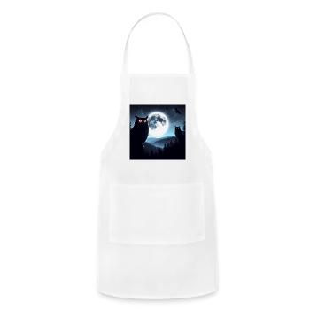 In the Moonlight: Great Horned Owl - Adjustable Apron - white - Front - Julia (174cm)