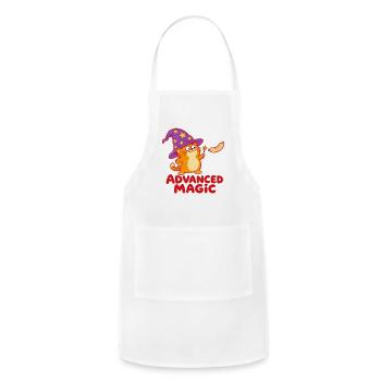 Cute Cat Wizard Floating Sausage Magic - Adjustable Apron - white - Front - Julia (174cm)