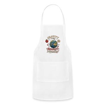Gravity Is My Biggest Attraction - Adjustable Apron - white - Front - Julia (174cm)