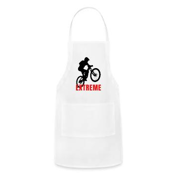 Extreme MTB Jump Silhouette (black and red design) - Adjustable Apron - white - Front - Julia (174cm)
