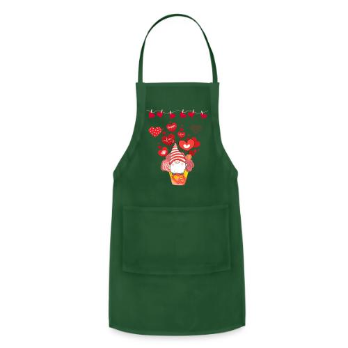 Design wrapped in love hearts, vibrating in love. - Adjustable Apron
