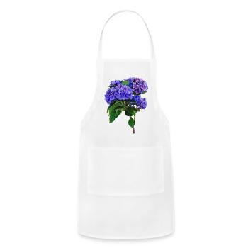 Dainty Blue Hydrangea - Adjustable Apron - white - Front - Julia (174cm)