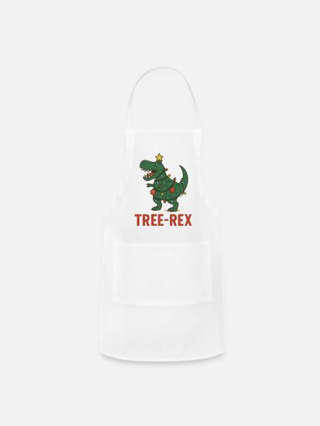 Tree-Rex Christmas Dino - Adjustable Apron - white