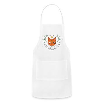 Magical Orange Cat - Adjustable Apron - white - Front - Julia (174cm)