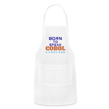 Speak Cobol Language - Adjustable Apron - white - Front - Julia (174cm)