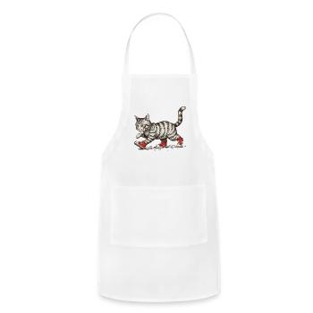 Cat in Sneakers - Adjustable Apron - white - Front - Julia (174cm)