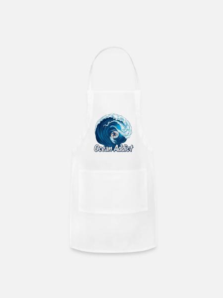 Ocean Addict Surf Wave - Adjustable Apron - white