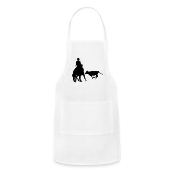 Cutting Horse & Rider Silhouette - Adjustable Apron - white - Front - Julia (174cm)