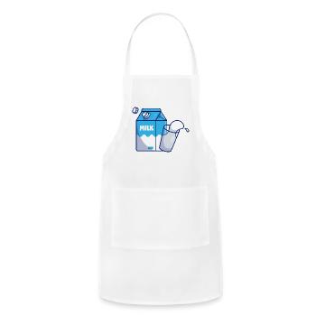 Milk Milk Box And Glass - Adjustable Apron - white - Front - Julia (174cm)