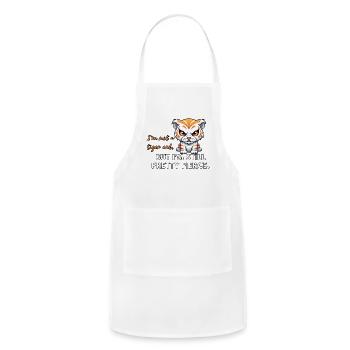 Animals: Angry Tiger cub - Adjustable Apron - white - Front - Julia (174cm)