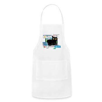 Cat On Laptop Glitch - Adjustable Apron - white - Front - Julia (174cm)