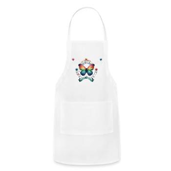 Vintage 1980s Style St. Edwards TX - Adjustable Apron - white - Front - Julia (174cm)