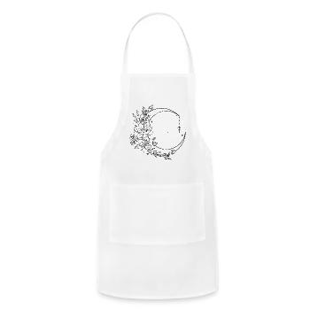 Monochrome Night Glyph - Adjustable Apron - white - Front - Julia (174cm)