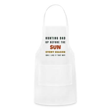 Hunting Dad Up Before The Sun - Hunting Gift - Adjustable Apron - white - Front - Julia (174cm)