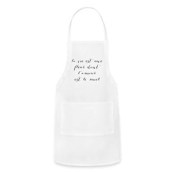 French Love Phrase - Adjustable Apron - white - Front - Julia (174cm)