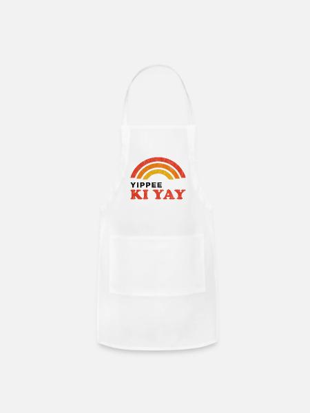 Bruce Willis Yippee Ki Yay Rainbow - Adjustable Apron - white