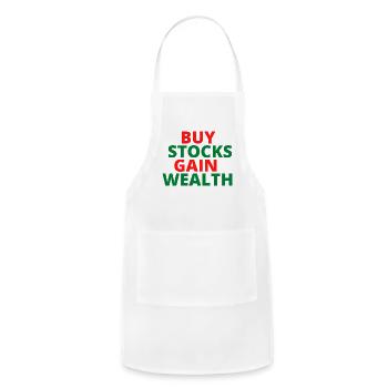 Buy Stocks Gain Wealth - Adjustable Apron - white - Front - Julia (174cm)