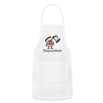 Coffee Fuels Dopamine T-Shirt | coffee lover gift - Adjustable Apron - white - Front - Julia (174cm)