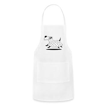 Cute little running doggie - Adjustable Apron - white - Front - Julia (174cm)