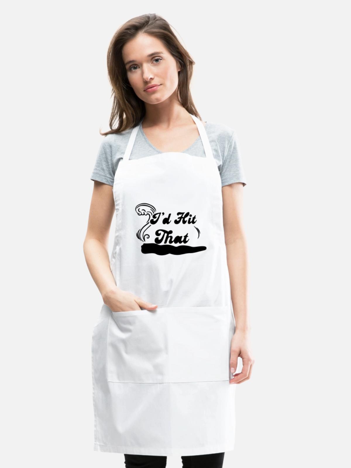 I d Hit That - Adjustable Apron - white - Front - Julia (174cm)