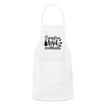 Campfires and cocktails! - Adjustable Apron - white - Front - Julia (174cm)