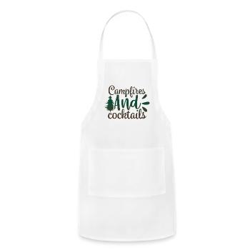 Campfires and cocktails! - Adjustable Apron - white - Front - Julia (174cm)