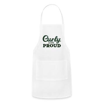 "Embracing the Curl Revolution" - Adjustable Apron - white - Front - Julia (174cm)