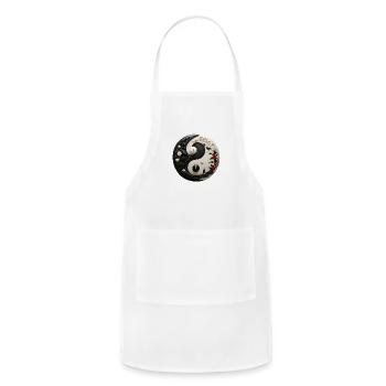 Black and White Yin and yang - Adjustable Apron - white - Front - Julia (174cm)