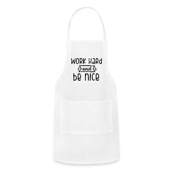 Work Hard And Be Nice - Adjustable Apron - white - Front - Julia (174cm)