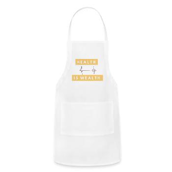 Health is wealth - Adjustable Apron - white - Front - Julia (174cm)