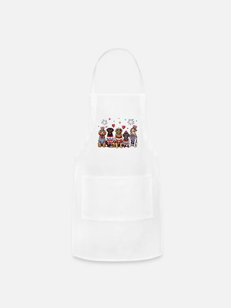 Patriotic Dogs - Adjustable Apron - white