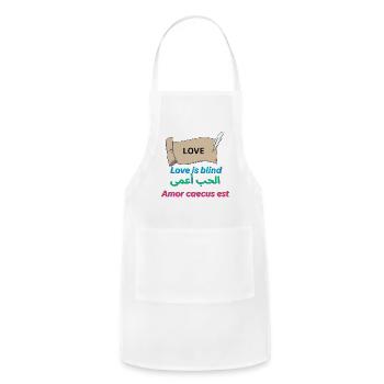 Love in Multilingual Scroll Design - Adjustable Apron - white - Front - Julia (174cm)