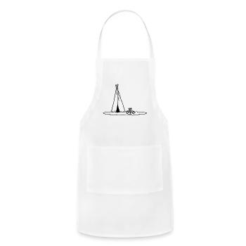 campsite campfire primitive tent - Adjustable Apron - white - Front - Julia (174cm)